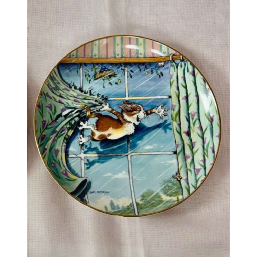 Danbury Mint Gary Patterson Comical Cats Curtain Call Limited Edition Plate